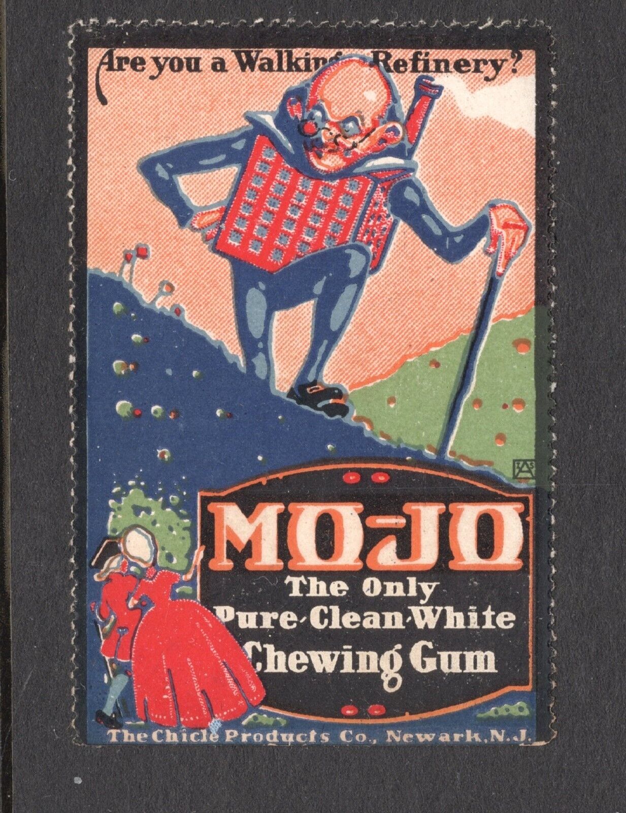 OLD MO-JO CHEWING GUM WEIRD POSTER STAMP 