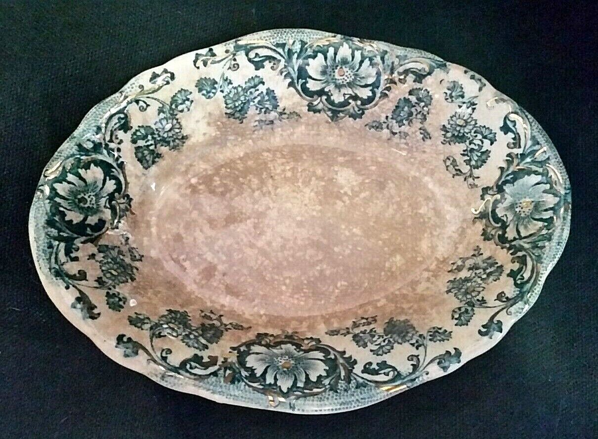 Antique Samuel Ford & Co Semi- Porcelain Bowl Burslem England Hudson Pattern