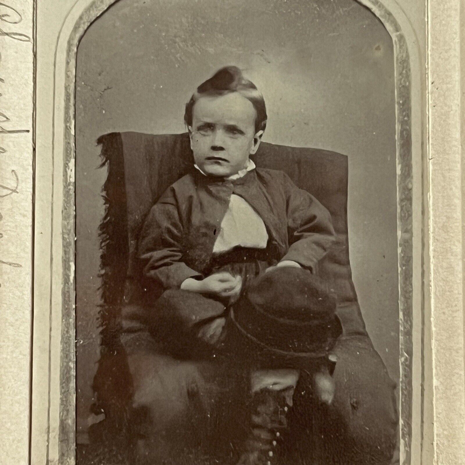 Antique CDV Cabinet Card Photograph Adorable Boy ID Clark Darby Stayton OR