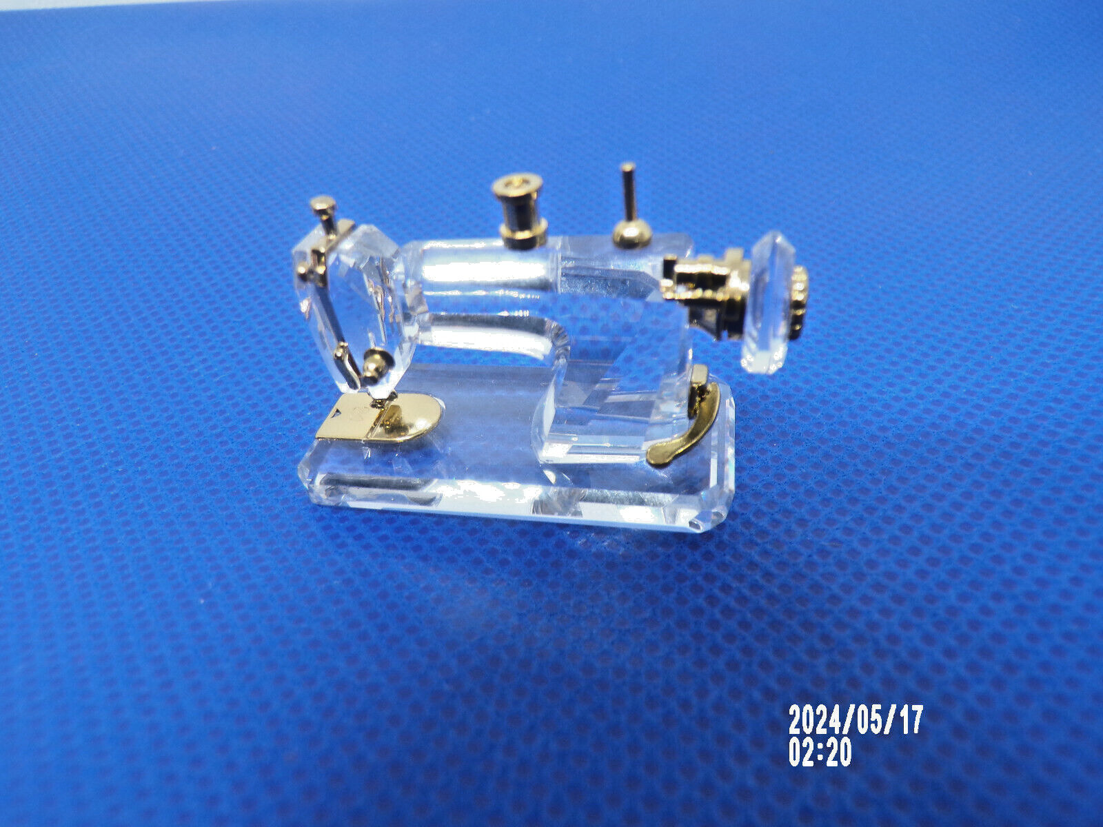 pre own Swarovski crystal mini sewing machine