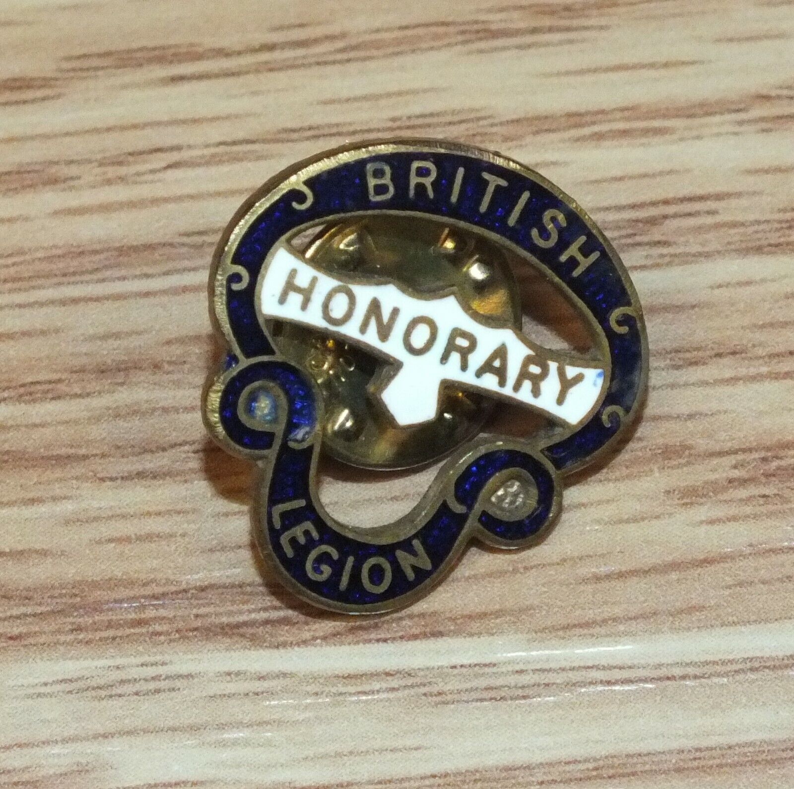 Vintage Blue & Gold Tone British Honorary Legion Collectible Lapel Pin 