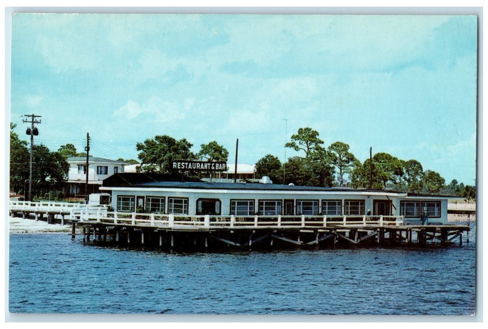 c1950's Faiver's Restaurant & Lounge On The Sea Panacea Florida Vintage Postcard