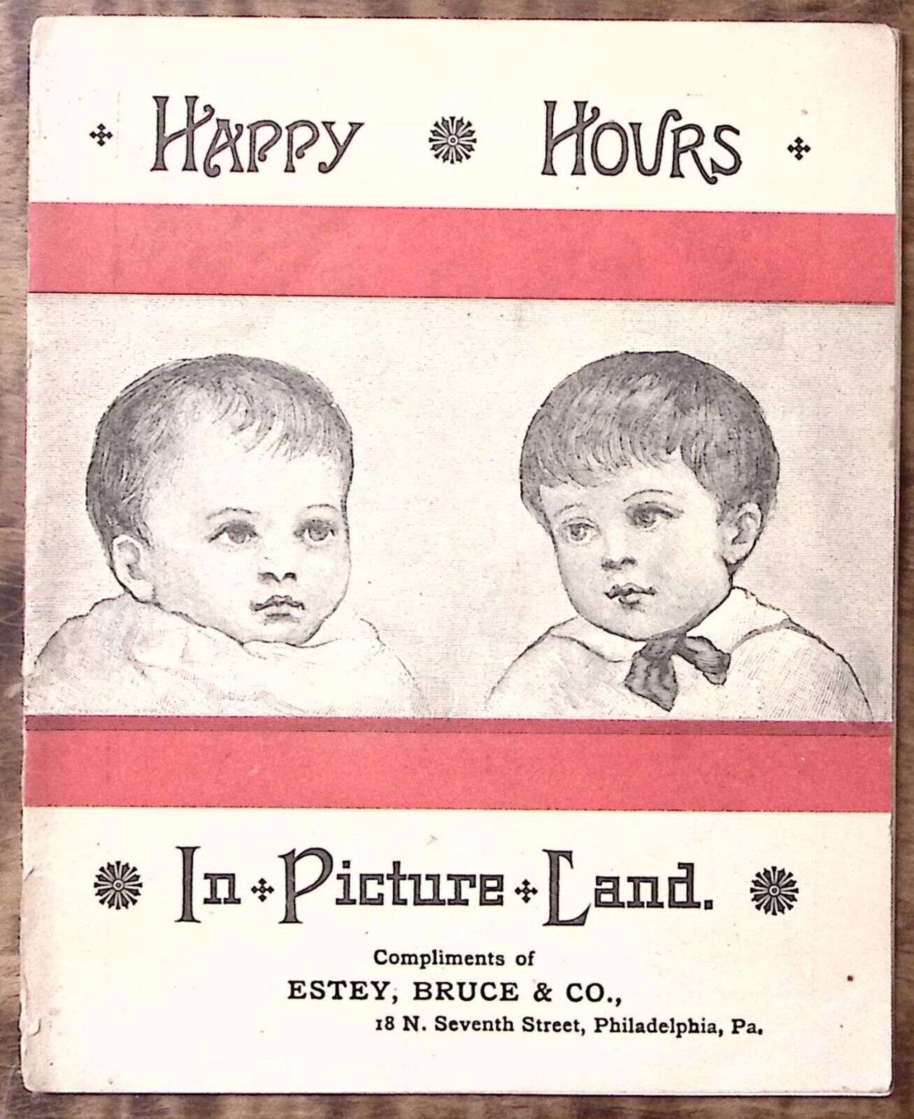 1880s HAPPY HOURS IN PICTURE LAND BABY\'S ABC BOOK ESTEY ORGAN ADVERTISING Z5407