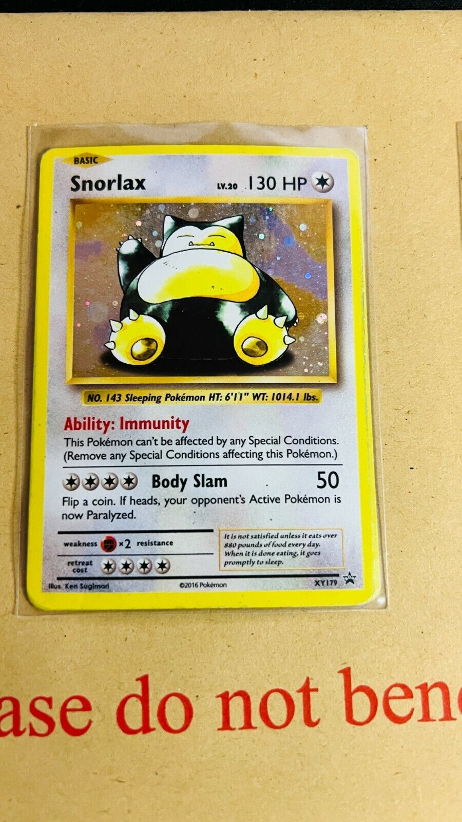 Snorlax XY179 Holo Black Star Promo Pokemon Card  NM