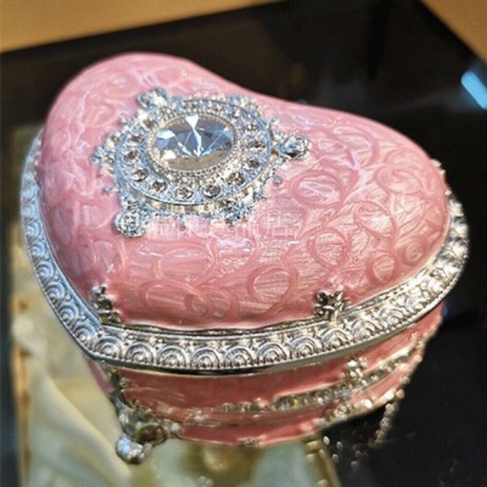 THE CAT RETURNS TIN ALLOY PINK HEART WIND UP MUSIC BOX  :  BECOME THE WIND