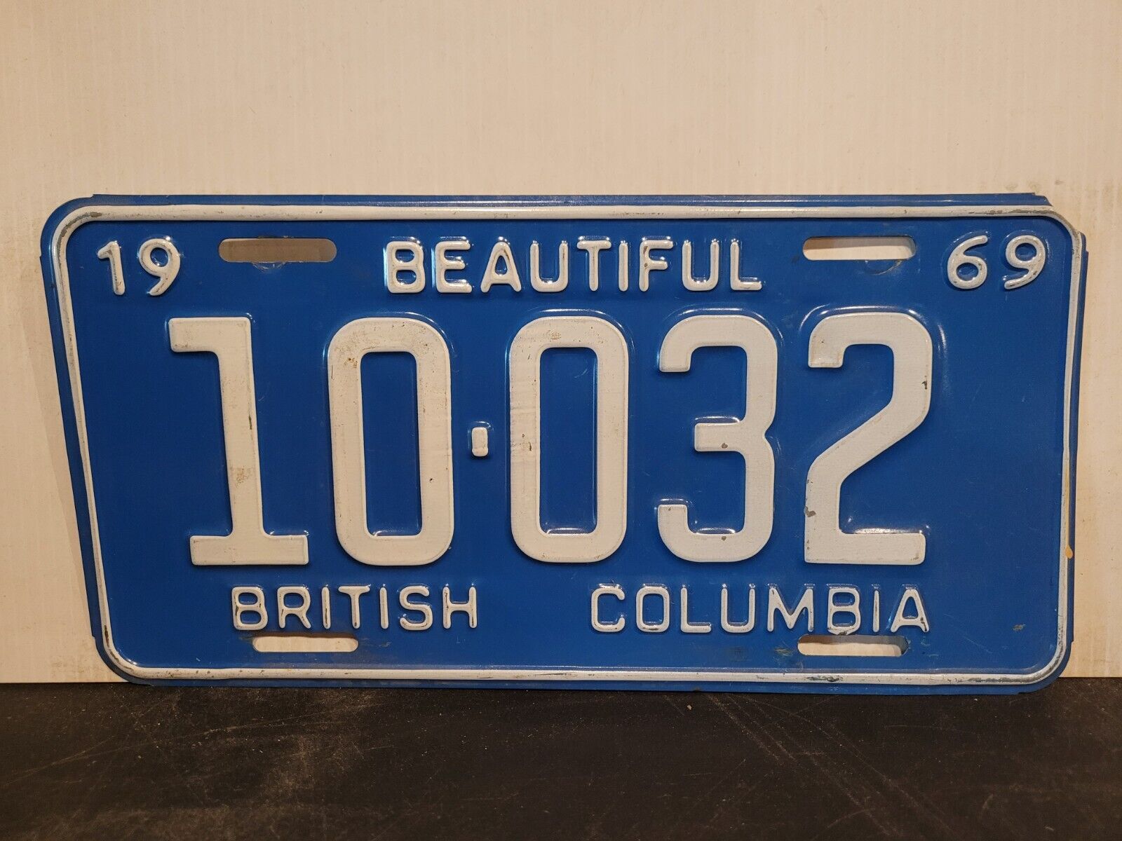 1969 British Columbia License Plate Tag Original.