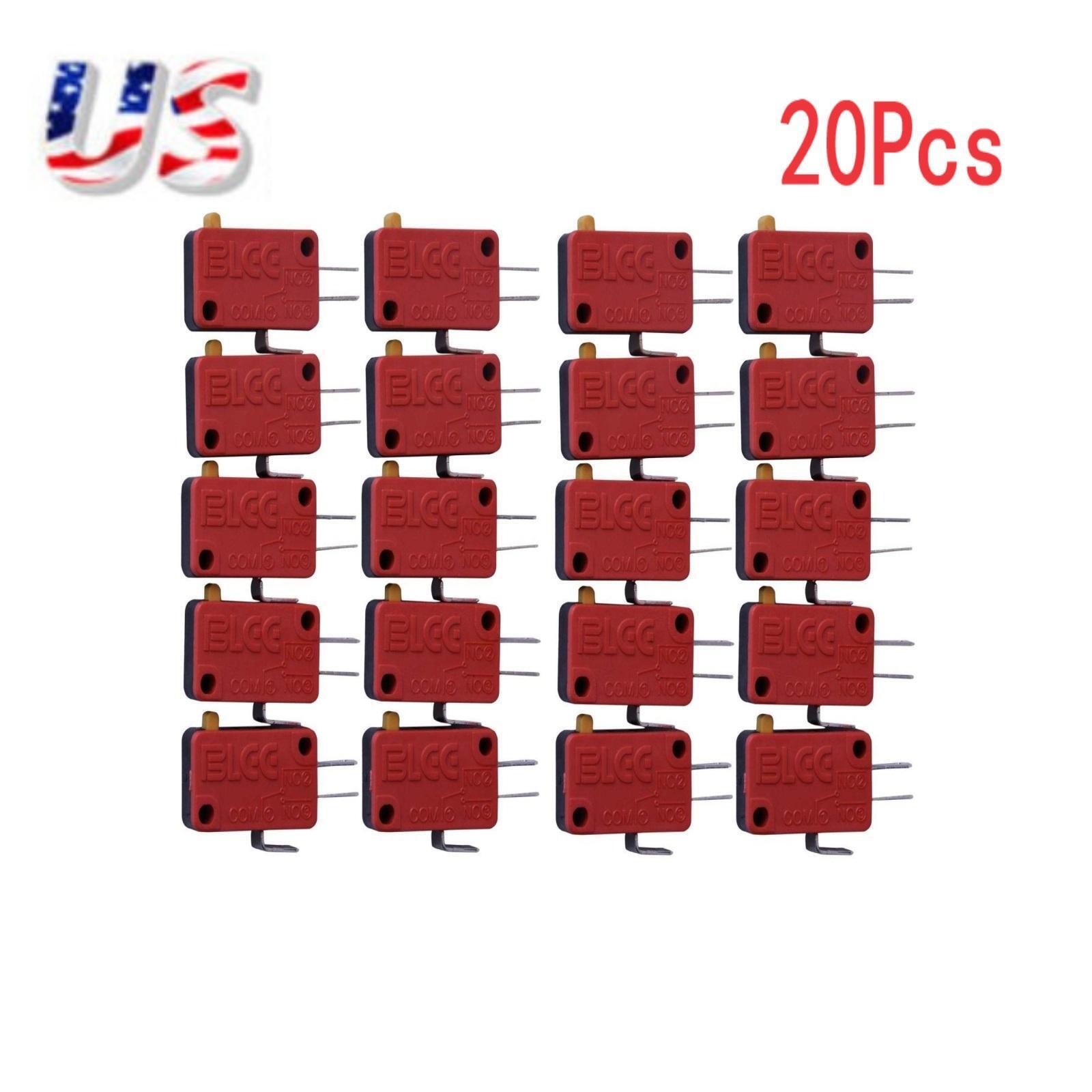10/20Pack Red New 3 Pin Microswitch Push Button For Arcade Mame Jamma Games I