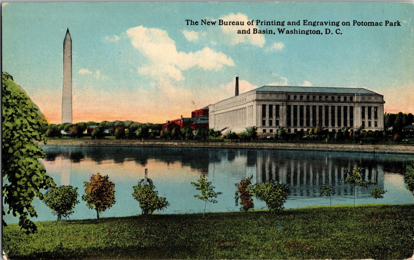 New Bureau Of Printing And Engraving Washington DC Vintage Postcard Potomac Park