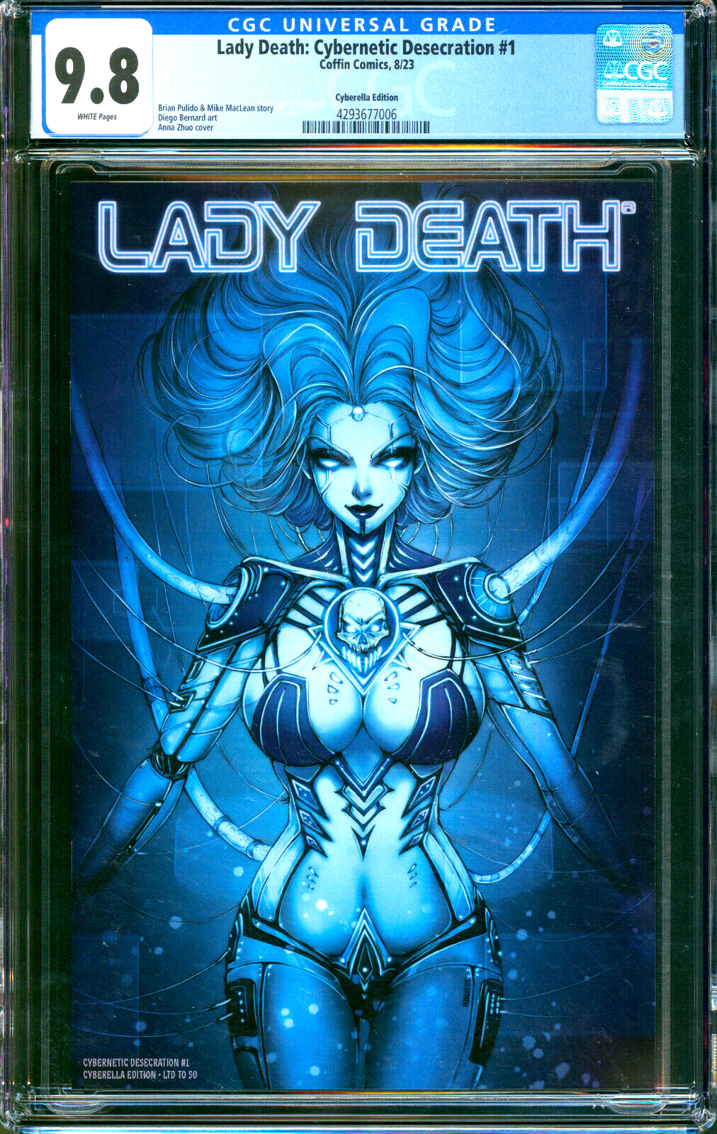 Lady Death Cybernetic Desecration #1 Anna Zhuo Cyberella Ed. Coffin CGC 9.8 /50