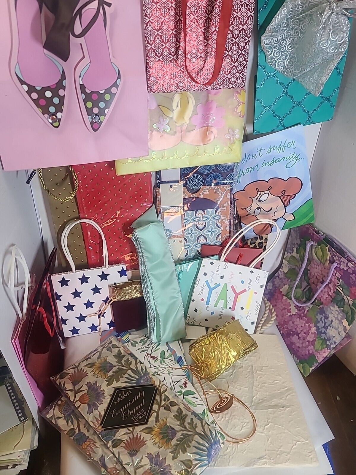 Lot Of Fancy Gift Bags & gift wrapping Supplies Birthdays & More (Non Christmas)