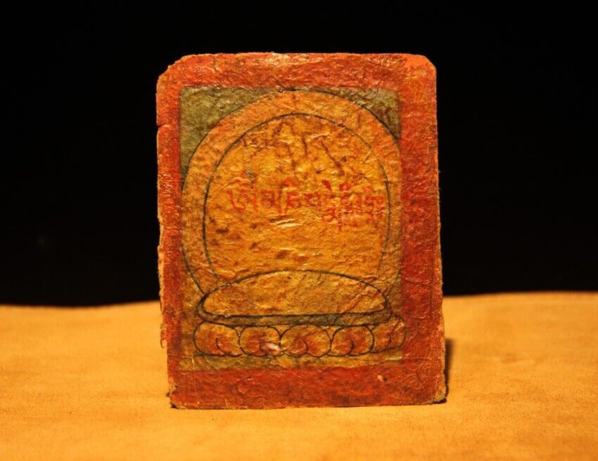 Rare 17th Cen Old Antique Tibet Buddhist Tsakli Tsaklis Miniature Thangka Mantra