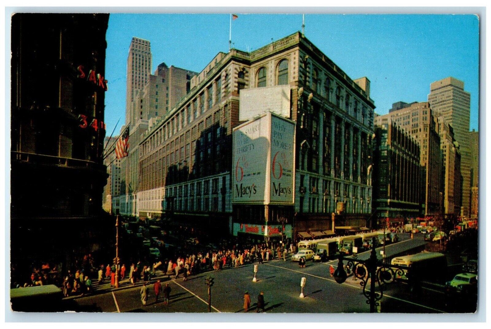 c1950\'s Herald Square Showing Macy\'s Department Store New York City NY Postcard