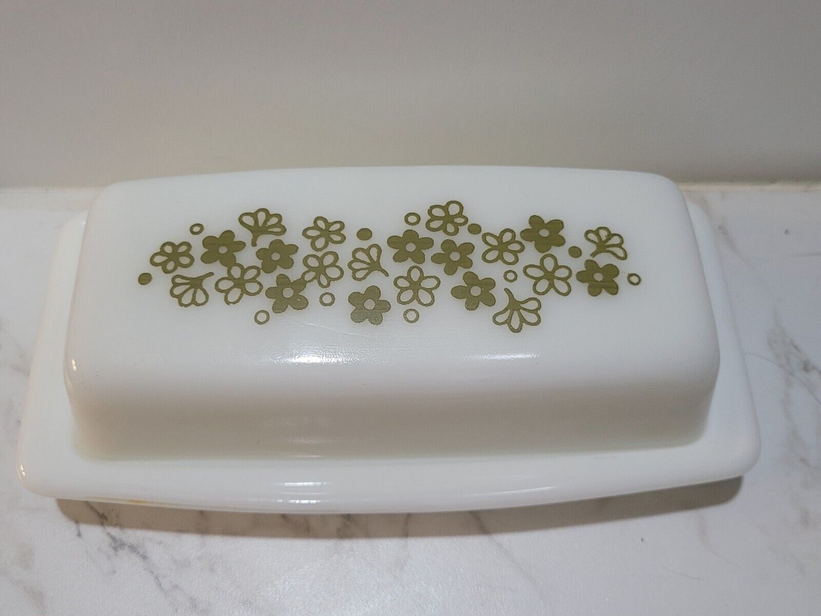 Pyrex Butter Dish Spring Blossom Crazy Daisy Covered with Lid 72-B Nice Vintage