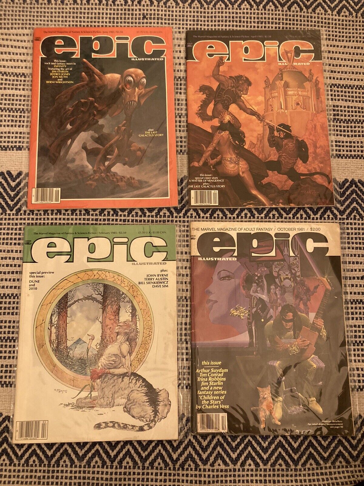 Epic Illustrated Magazines Marvel Comics 1981-1985 - Lot of 4
