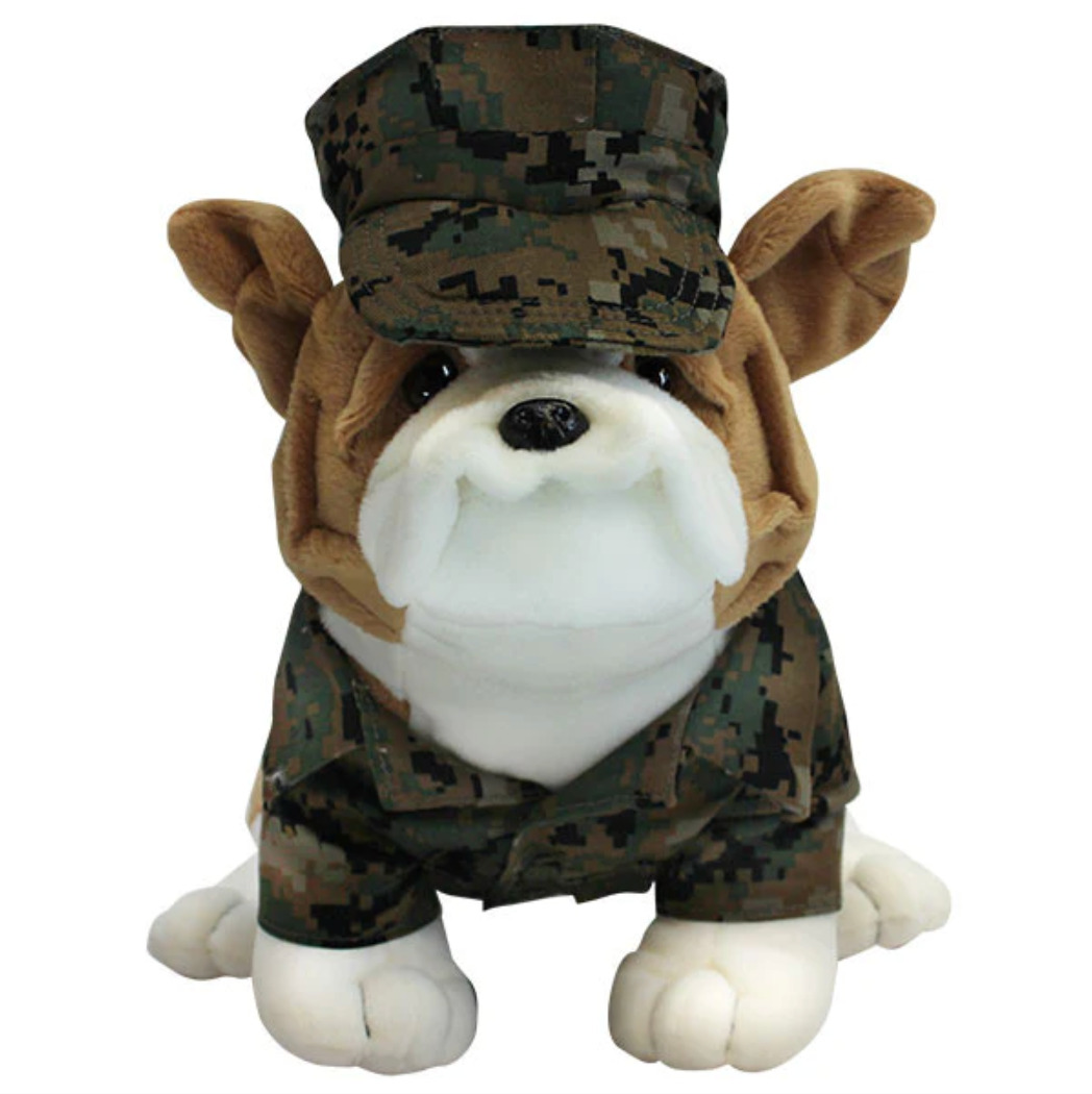 Genuine U.S. MARINE CORPS CHESTY BULLDOG IN WOODLAND MARPAT WITH COVER 13\