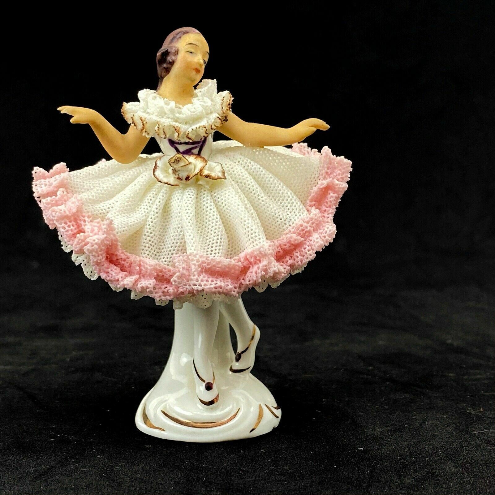 Alka \'Ninette\' German Dresden Lace Porcelain Dancer 3.5\