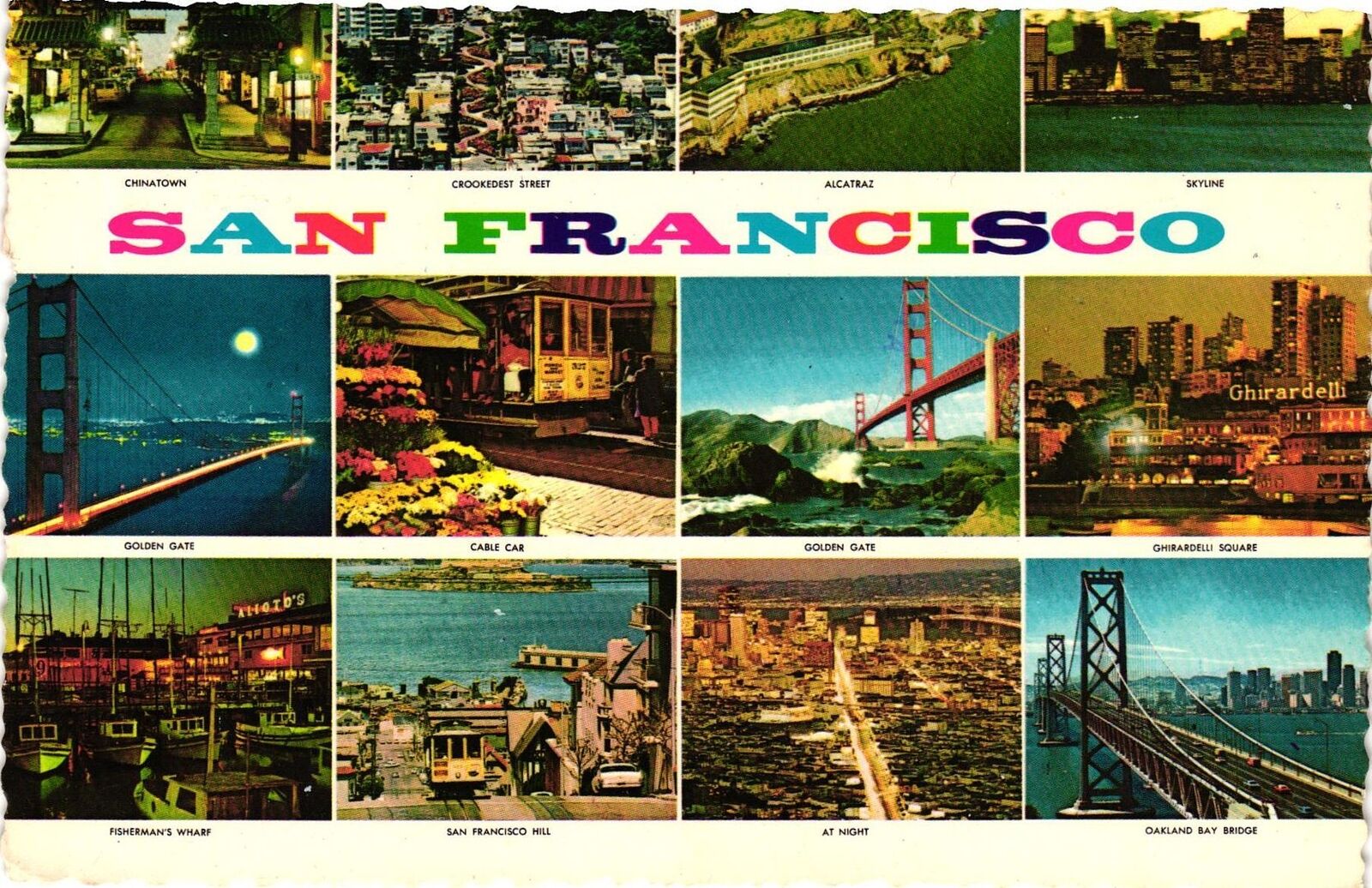 Vintage Postcard 4x6- Attractions, San Francisco, CA 1960-80s