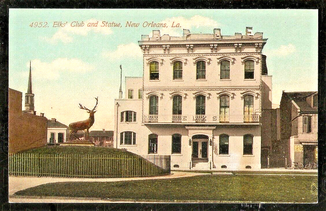 Elks Club and Statue  c1920 Acmegraph Postcard 4952