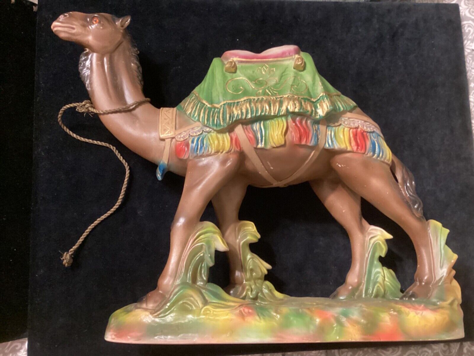 Exquisite VERY Large Vintage Portugal Nativity Camel Figure - GLASS EYES