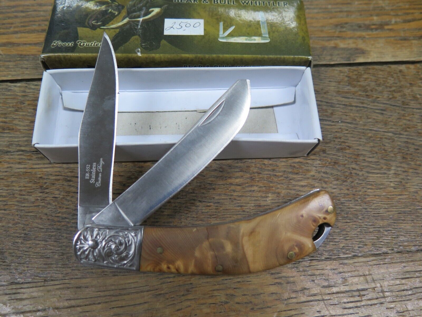 Elk Ridge ER-552 Folding Pocket Knife With BROWN Bone Handle