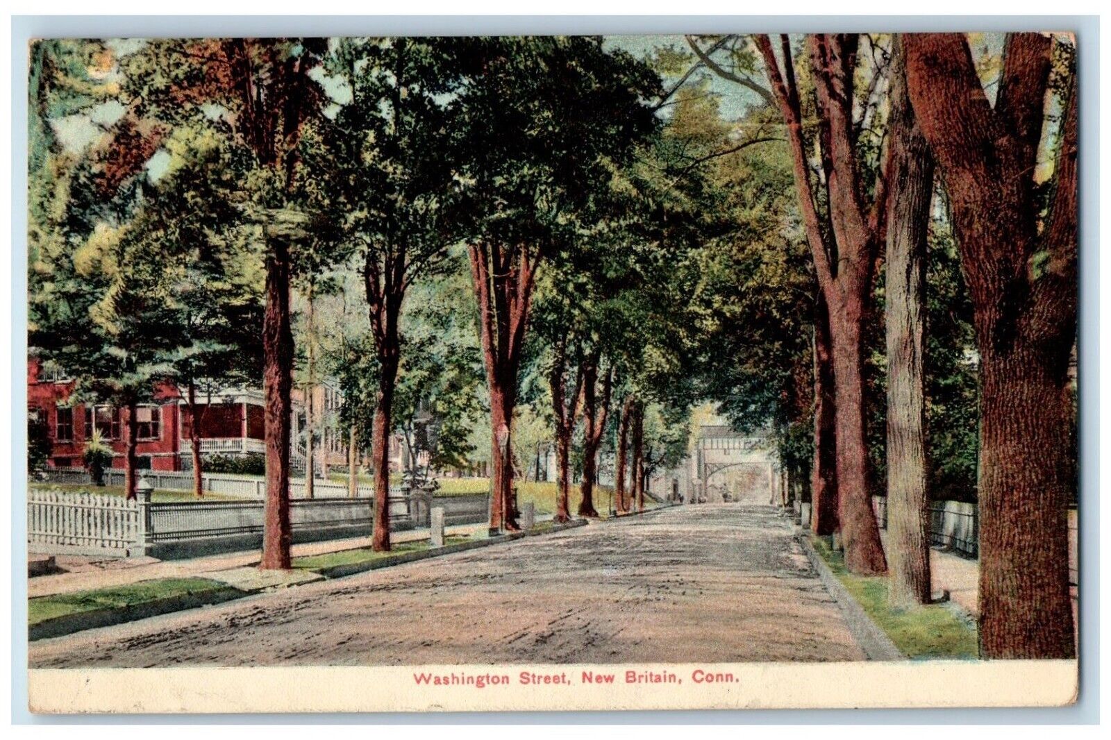 1909 Scenic View Washington Street New Britain Connecticut CT Antique Postcard