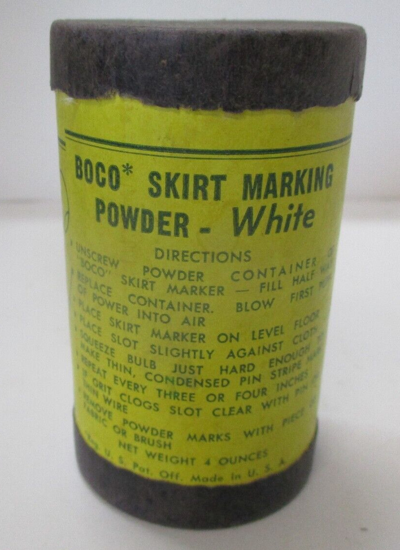 Vintage Partial Can of BOCO SKIRT MARKING POWDER for Sewing
