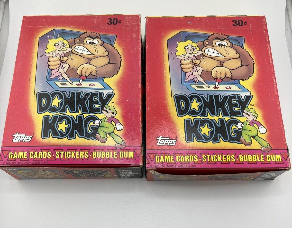 1982 Topps Donkey Kong Game Cards Wax Box Mario Nintendo 2 Box Lot