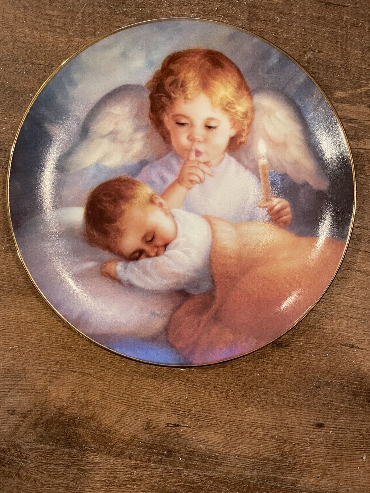 VTG 1991 Artaffects Collectible Plate Hush-A-Bye Heavenly Angels Collector Item