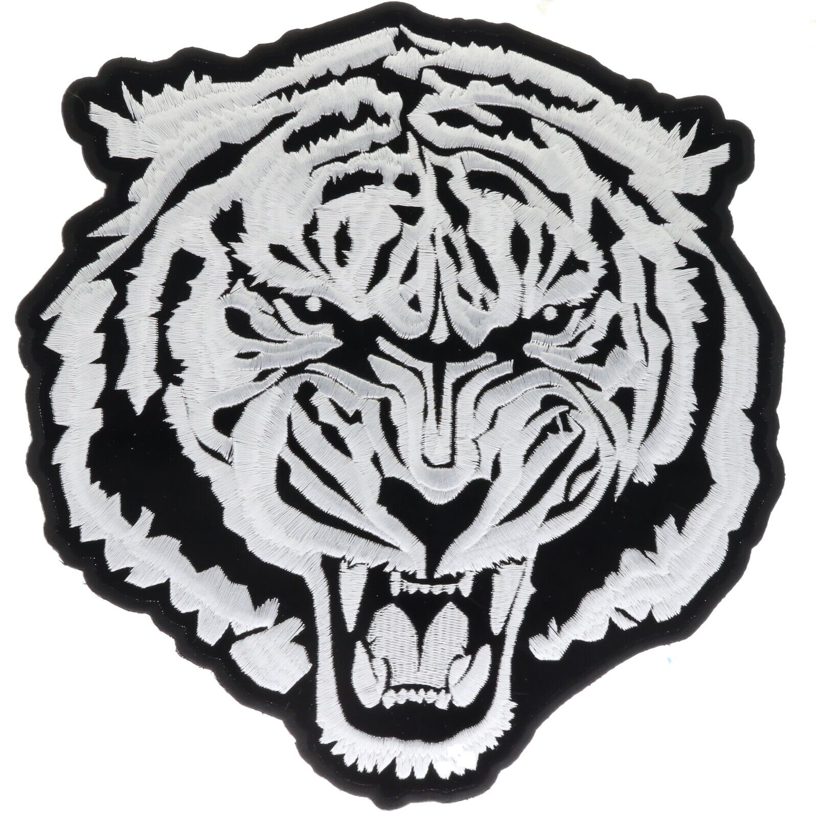 Silver Black White Angry Tiger 4 inch Back Patch IV3525 F4D6G
