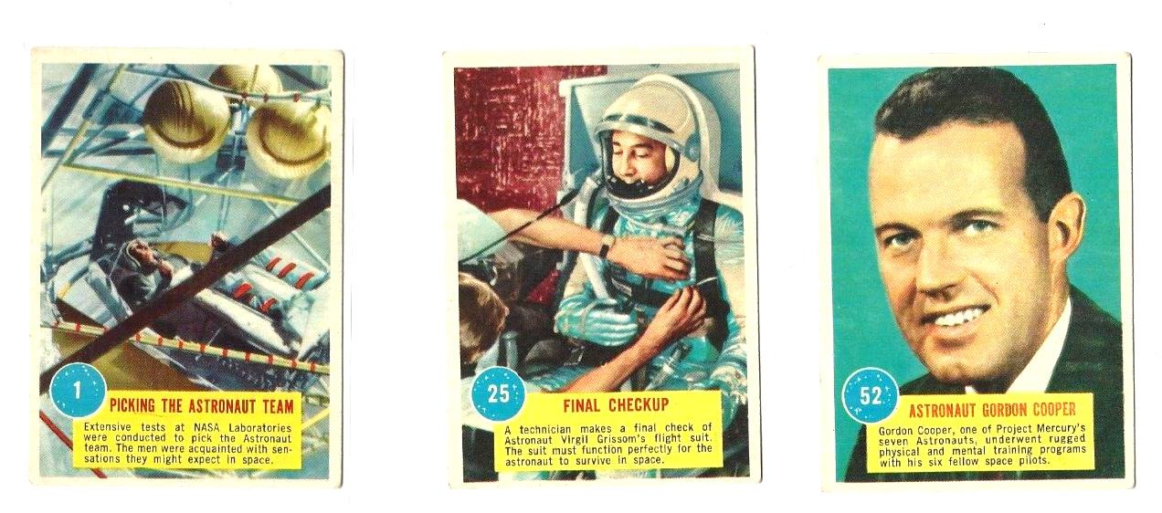 1963 TOPPS ASTRONAUTS LOT OF 4 DIFFERENT CARDS