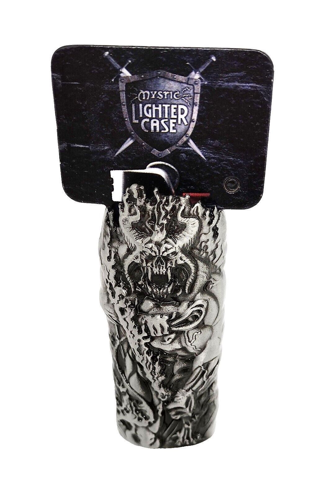 Smokezilla Mystic Demon Pewter Design Metal Big Bic Lighter Case