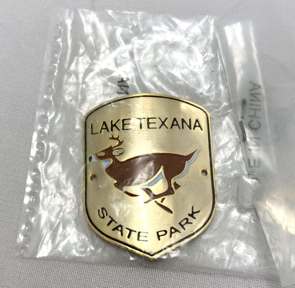 Lake Texana Texas State Park TX Walking Stick Medallion - Vintage Souvenir Rare
