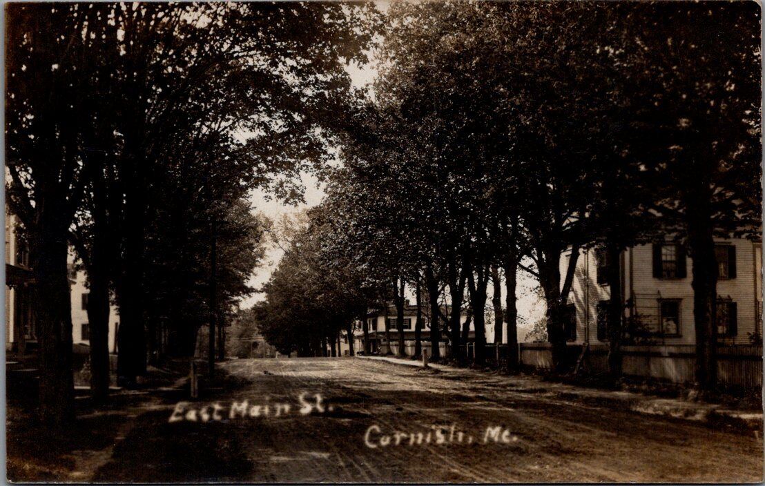1907, East Main Street, CORNISH, Maine Real Photo Postcard