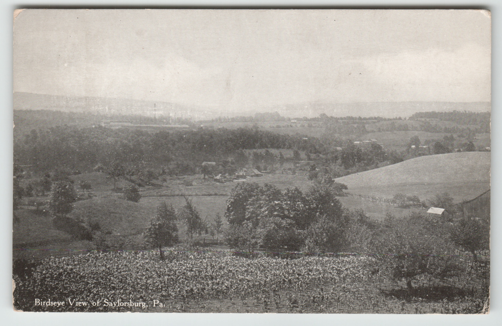 Postcard Vintage Birdseye View of Saylorsburg, PA