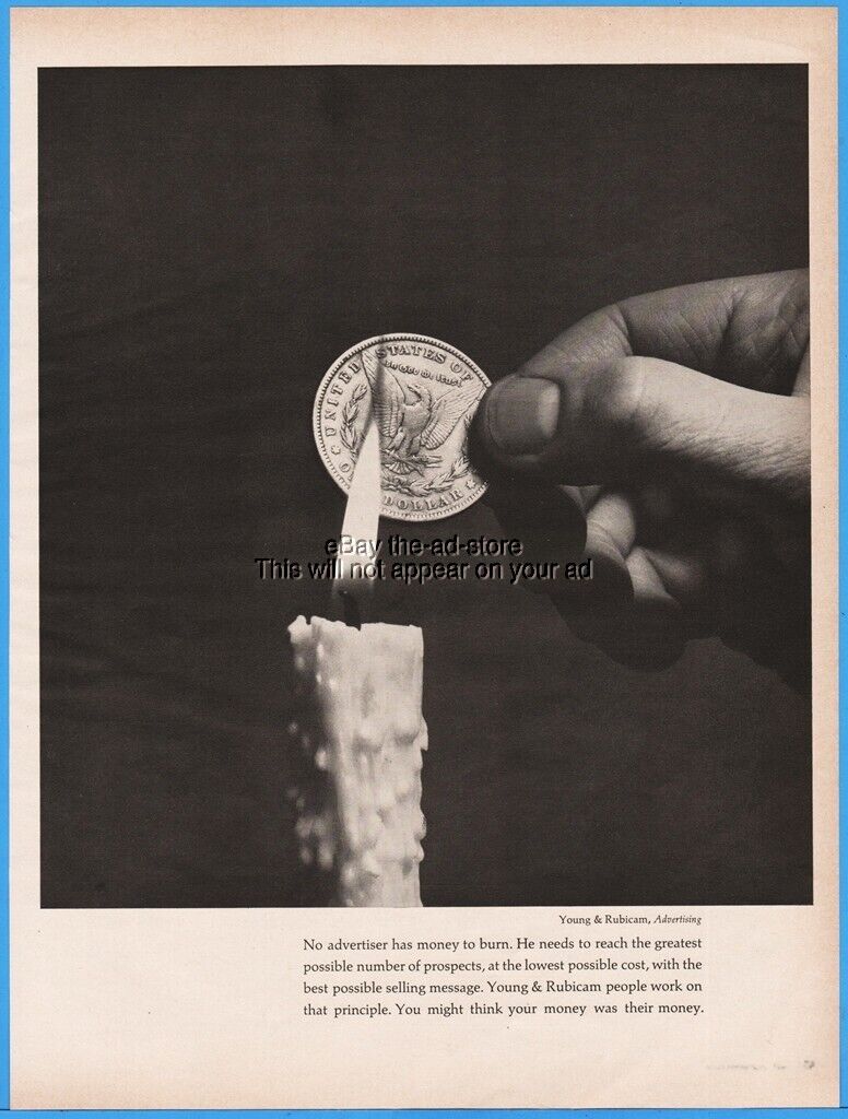 1962 Young & Rubicam Advertising Ad Agency U.S. Morgan Silver Dollar Photo Ad
