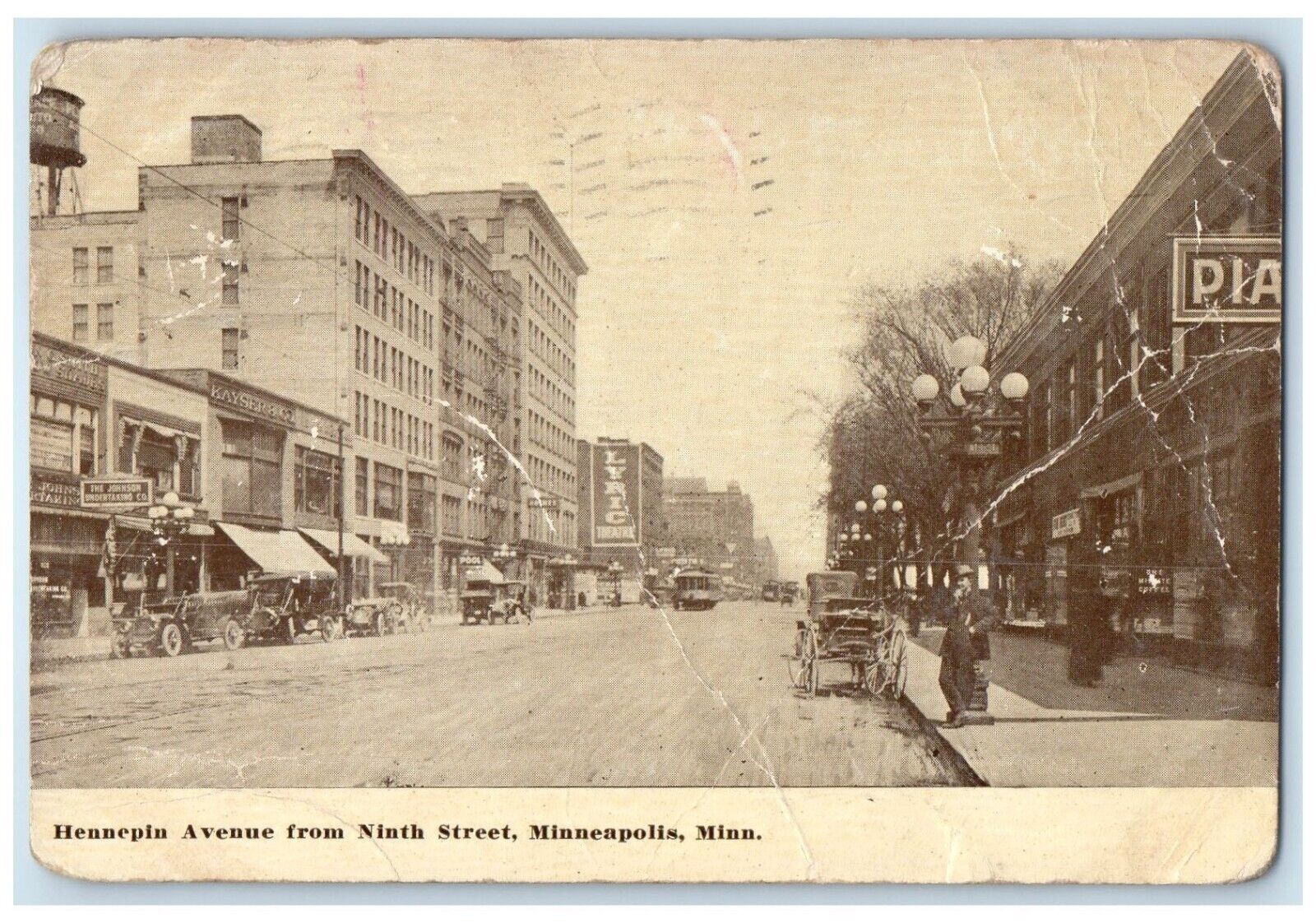 1913 Hennepin Avenue Ninth Street Minneapolis MN, Shorthand Secret Code Postcard