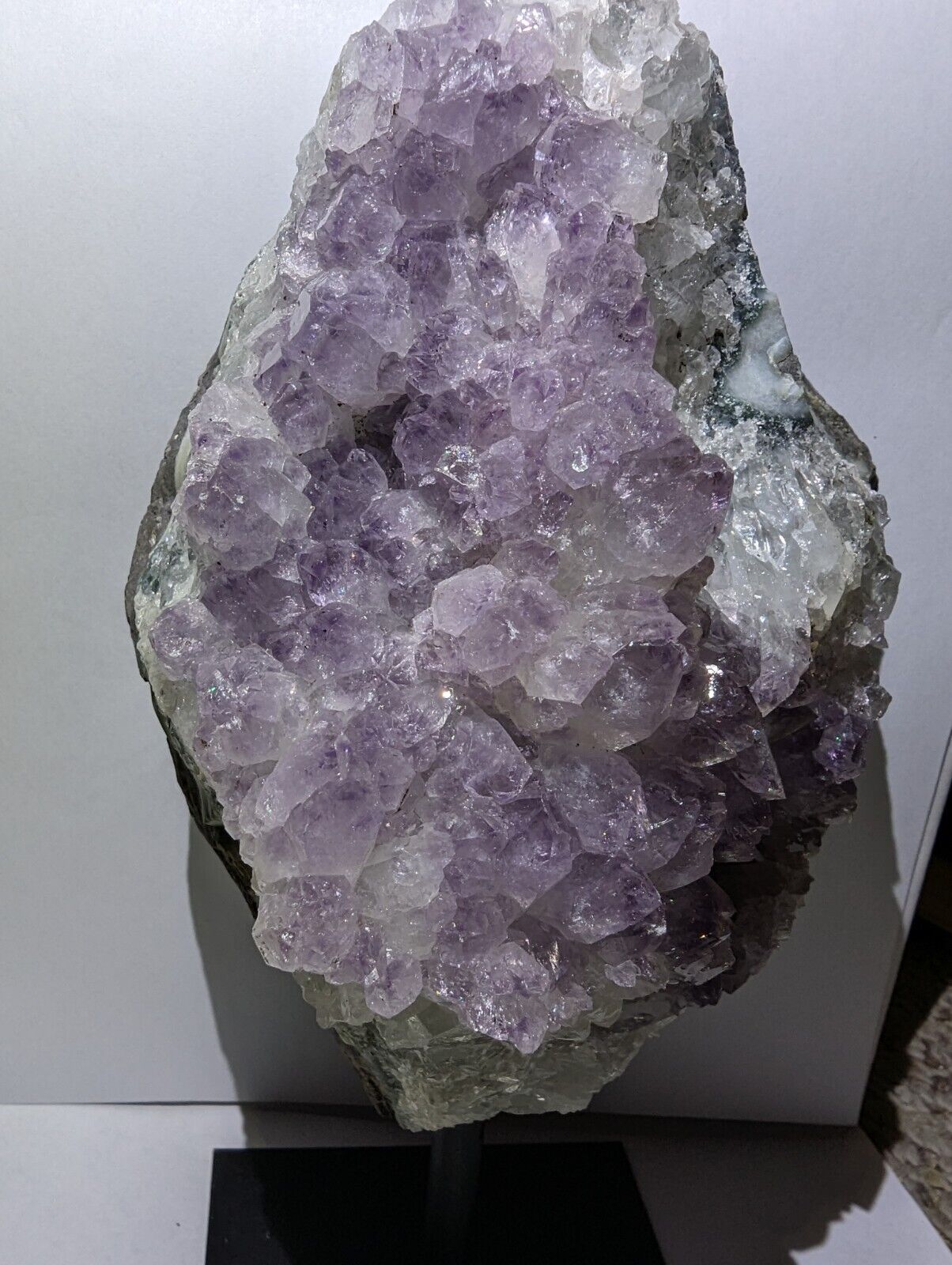 Genuine Amethyst Quartz Crystal on Metal Stand (4.34 lbs) 9.5\