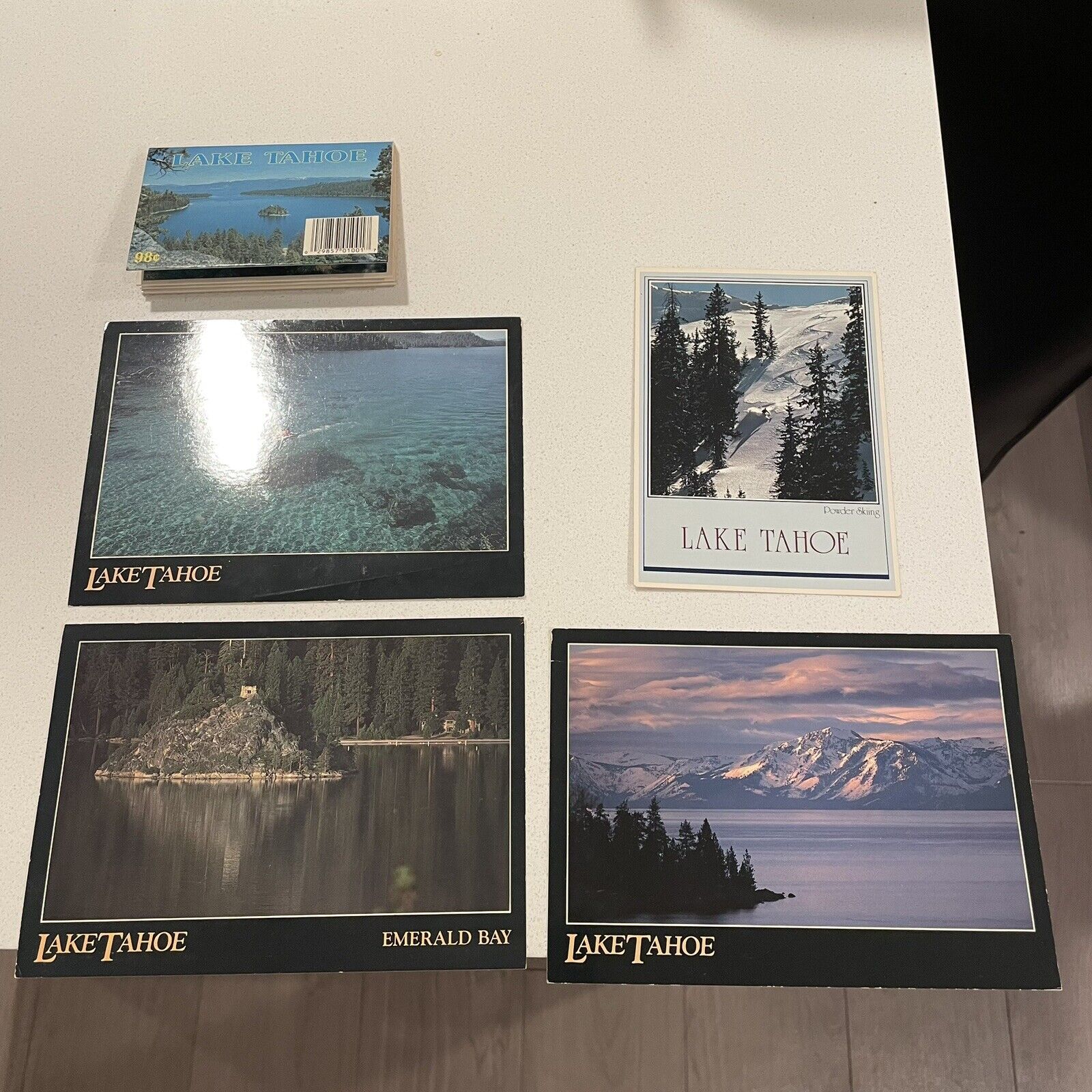 Lake Tahoe California Lot of 4 Postcards And Mini Picture Book Unsent