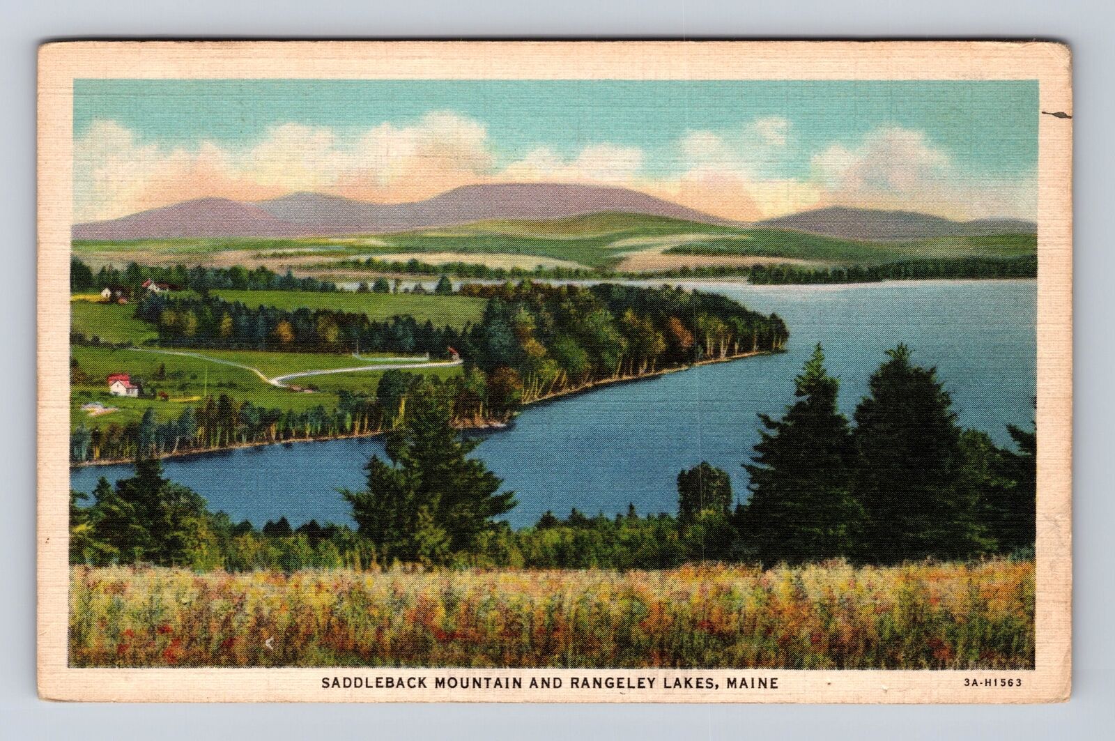 ME- Maine, Saddleback Mountain, Antique, Vintage c1936 Souvenir Postcard