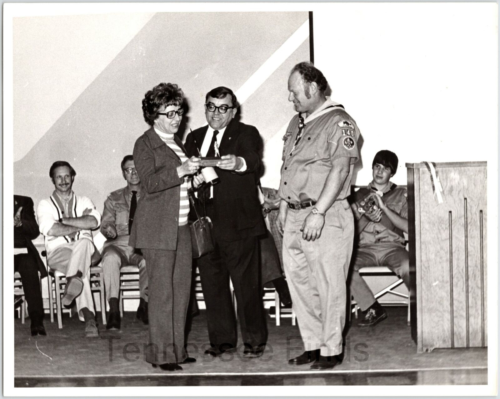 Photo 1950s BSA Troop 140 Troop Leader Middleton, Wi. Stage Award Recognitions
