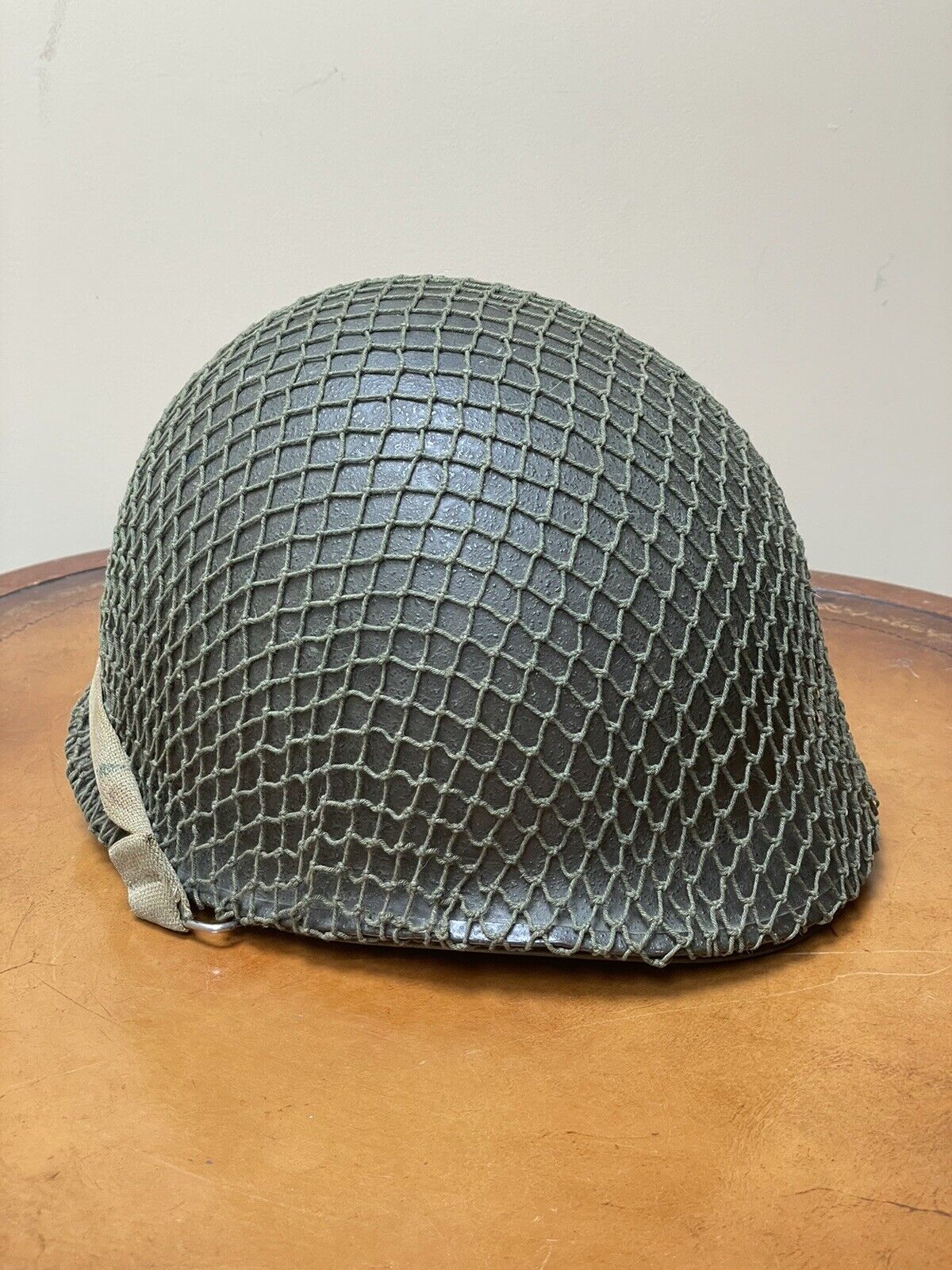 WWII WW2 US Rear Seam Swivel Bale M1 Helmet with Firestone Liner + Post Decal