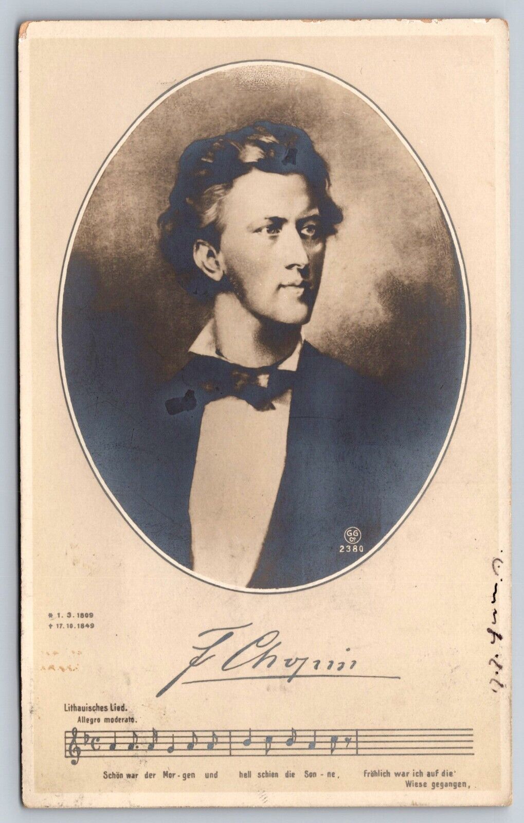 Postcard Music Composer Frédéric Chopin