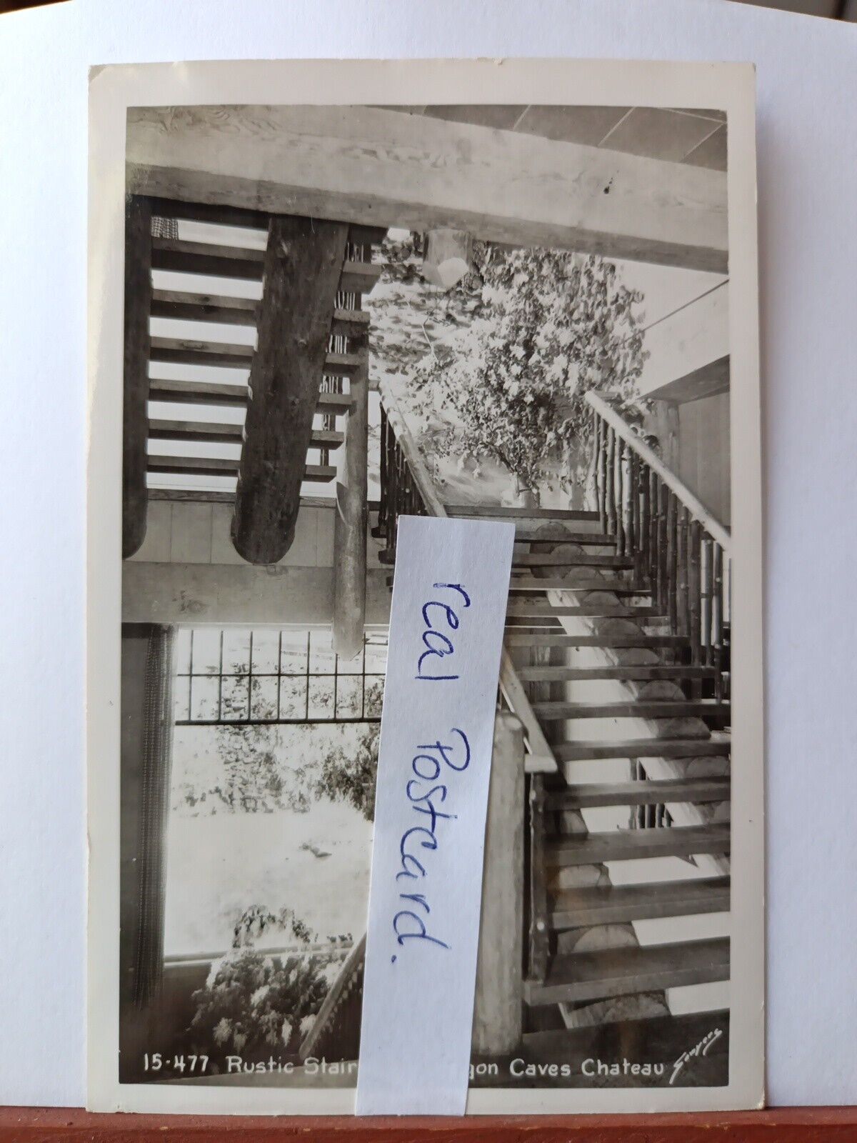 Vintage Postcard. Rustic stairway. Oregon caves chateau. 1939 - 50 (N10)