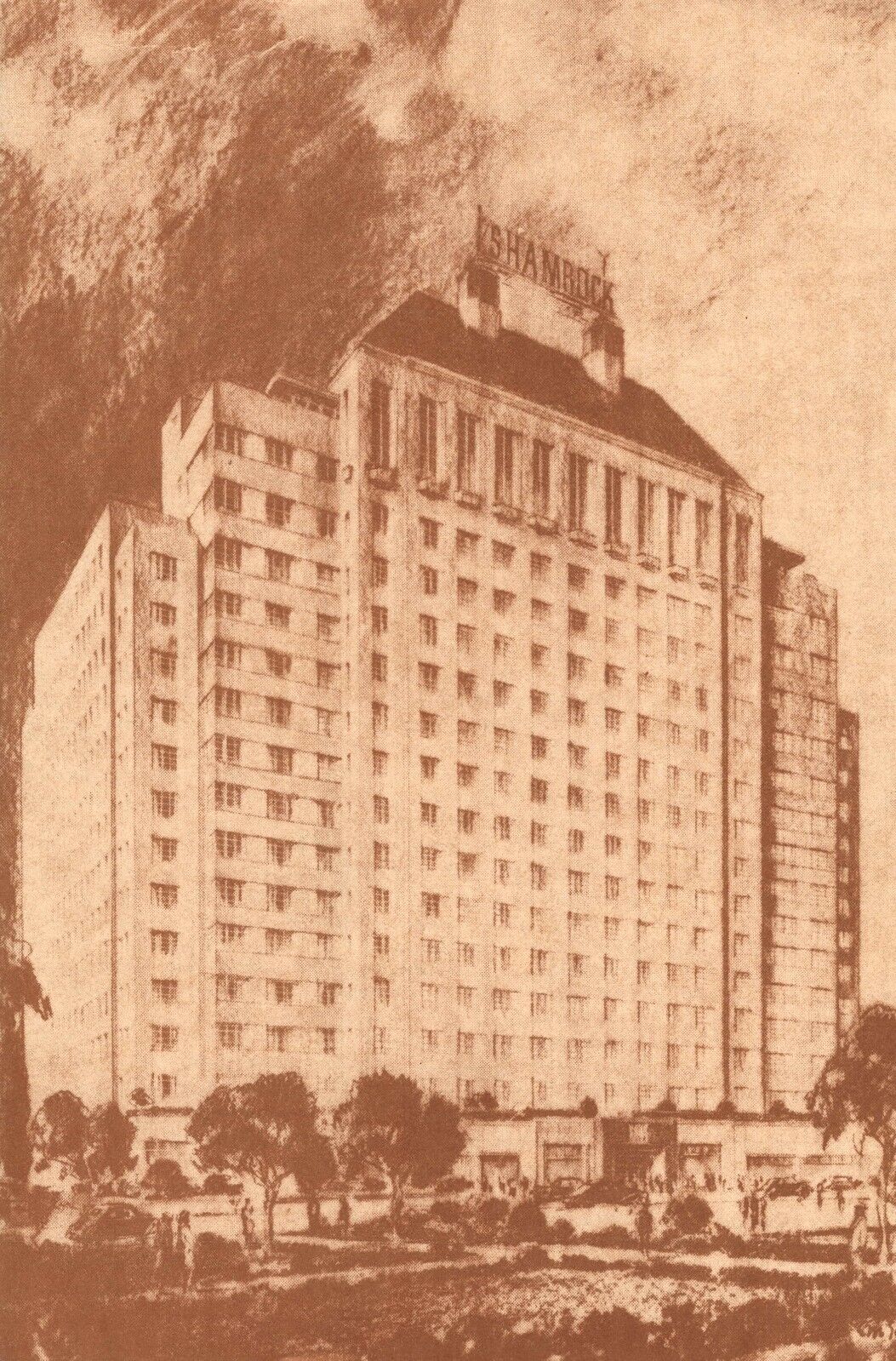 Houston Texas the Shamrock Hotel Vintage 1952 Postcard