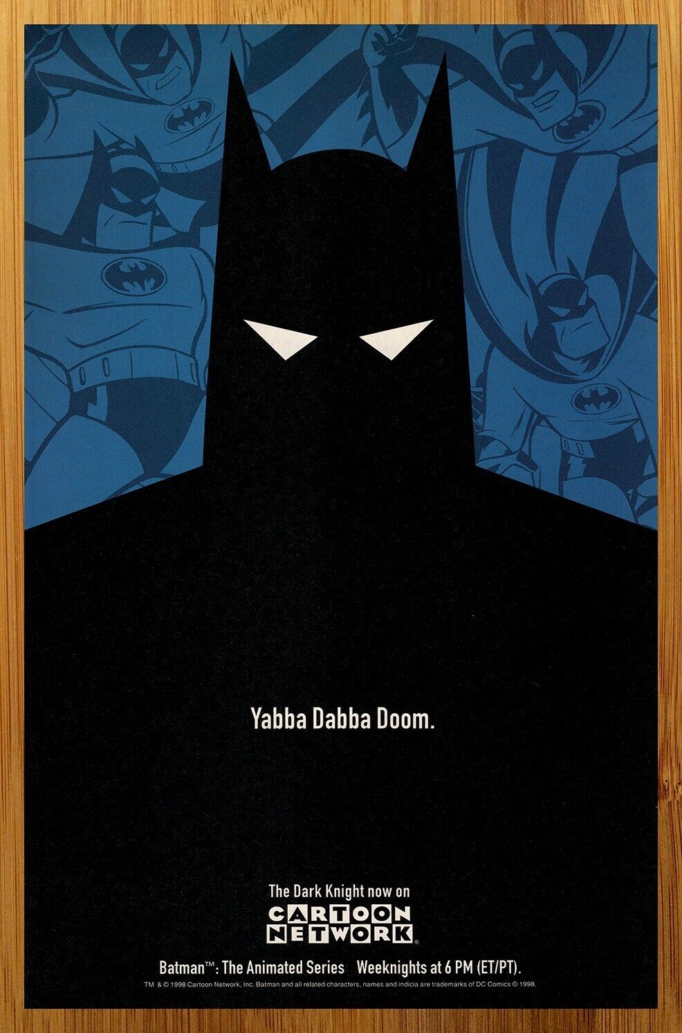 1998 Batman The Animated Series Print Ad/Poster BTAS Cartoon Network 90\'s Retro