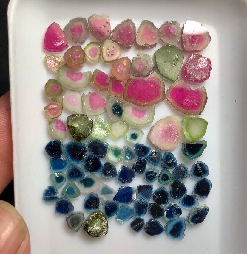 Beautiful tourmaline polished slices from Afghanistan 🇦🇫 70 carat