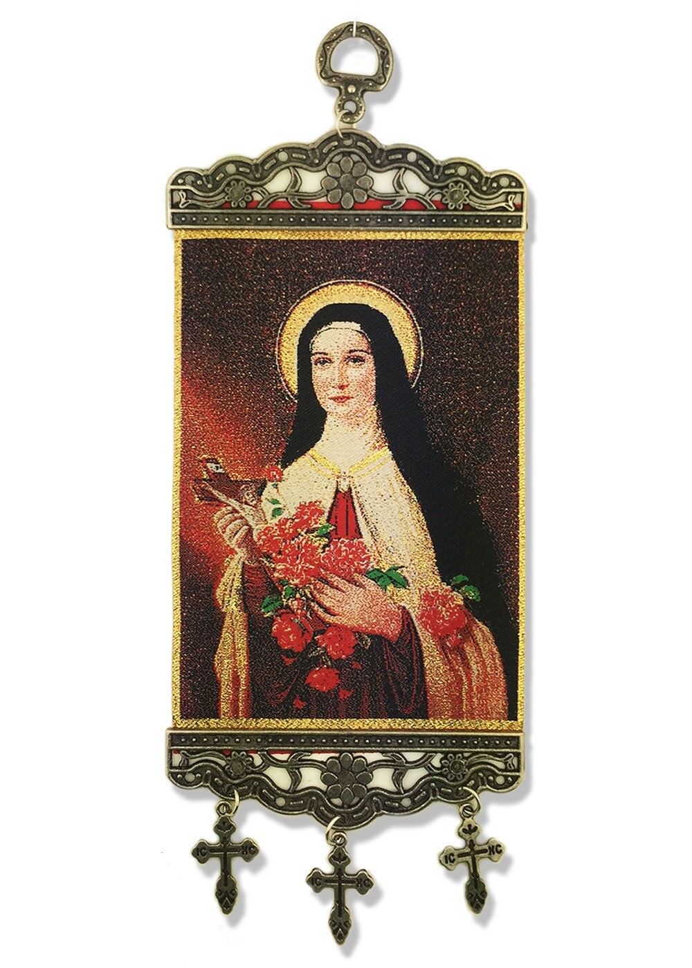 St Saint Therese of The Child Jesus Tapestry Icon Banner 9 3/4\