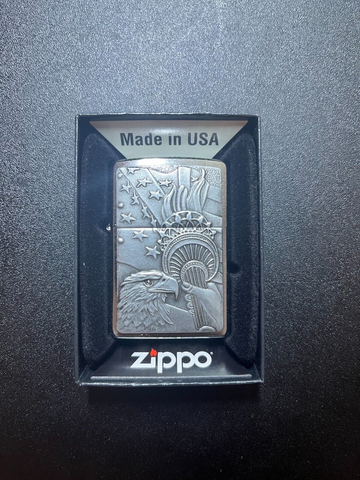 Zippo Lighter -Something Patriotic 20895 Brushed Chrome