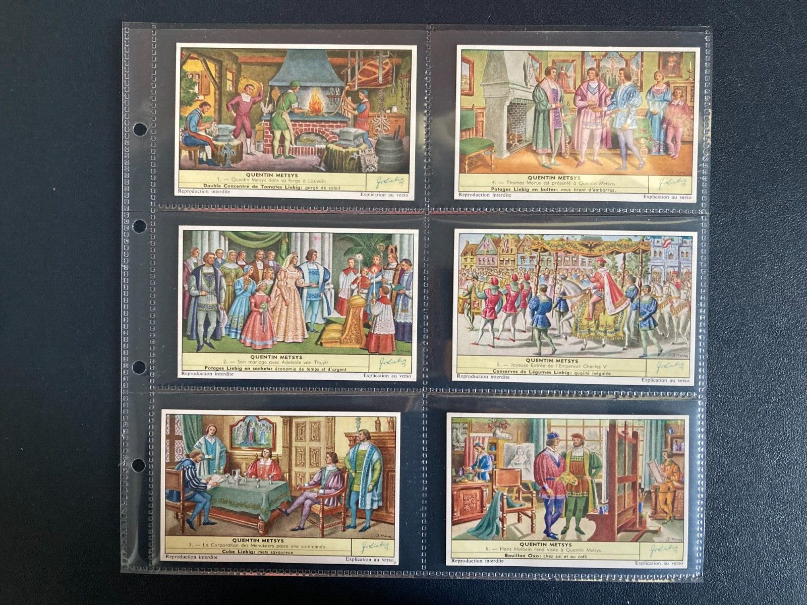 trade cards Liebig Quentin Metsys 1960 full set S1736
