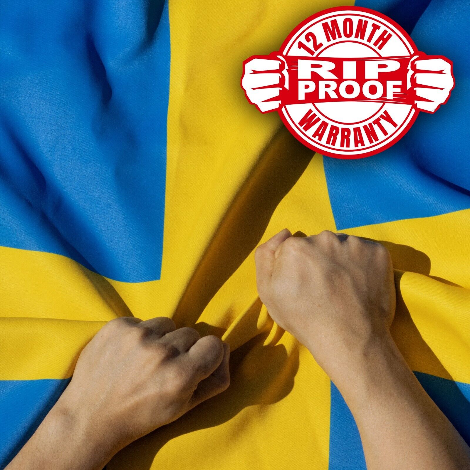 Anley Rip-Proof Double Sided 3-Ply Sweden Flag 3x5 Foot  Swedish National Flags